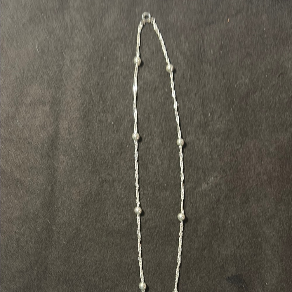 Elegant Silver Beaded Necklace